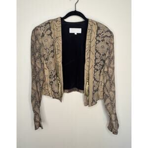 Vintage 80’s Platinum Dorothy Schoelen Blazer Bolero Gold Wearable Art - Large